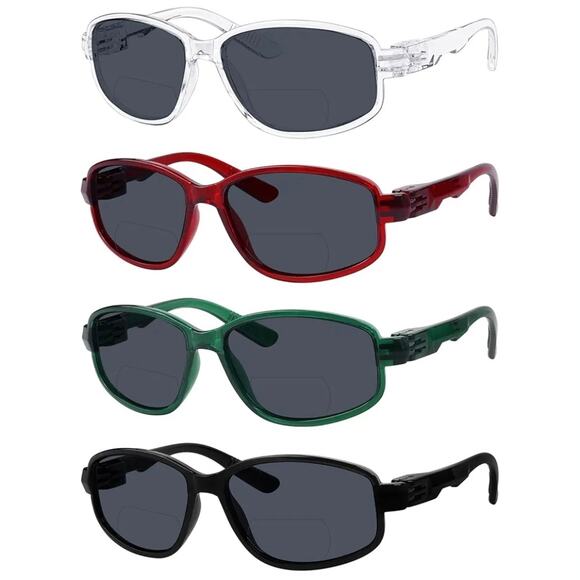 BFOCO Bifocal Sunglasses Men With No Metal Glossy Green Spring Hinges +1.75 S18 - Picture 1 of 5